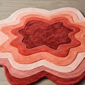 Flower Pattern rug 10x10 Elegant Vintage Inspired Irregular Shape Wool Rug Perfect for Bedroom, Living Room, Kids room Hand tufted round rug