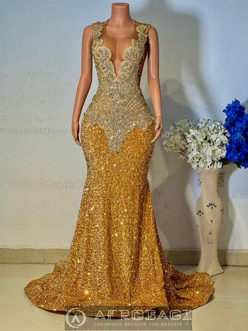 Sequin Mermaid Prom Dress: Custom African Evening Gown Sequin Mermaid Prom Dress: Custom African Evening Gown