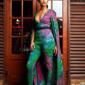 Ahdia Ankara Jumpsuit African Print Jumpsuit African Clothing for Women  Ankara Fashion Ankara Clothing African Jumpsuit 