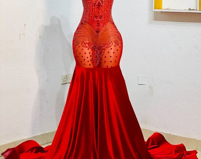 Custom African Mermaid Prom Dress: Luxury Evening Gown