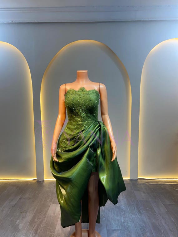 embellished emerald green dress Dallas Luxe Embellished Gown