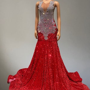 African prom dress, luxury homecoming dress, sequin mermaid prom dress, prom gown, evening gown, birthday photoshoot gown, dinner party gown