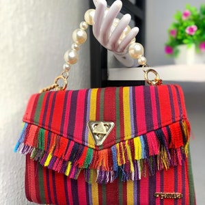 African women Ankara print bag, African print bag, Ankara bag, African bag, Asooke bag, pearl bag, fringe bag, Fashionable bags