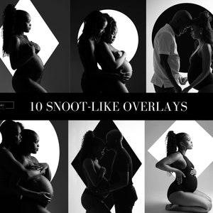 Puede incluir: Una colección de 10 superposiciones en blanco y negro para fotografía, con diferentes formas y tamaños. Las superposiciones están diseñadas para crear un efecto tipo snoot, que se puede utilizar para agregar profundidad y dimensión a las imágenes.