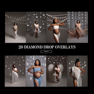 Diamond Drop Photoshop Overlays: Maternity Photography Backdrops (20 PNG)