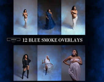 Blue Smoke Photoshop Overlays: Maternity Photography (PNG)