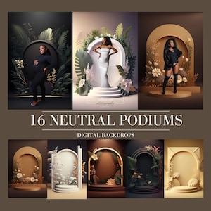 Neutral Podium Maternity Digital Backdrops: Modern Texture Overlays (JPG)