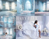 Baby Blue Maternity Backdrops: Photoshop Texture Overlay (Digital Download)