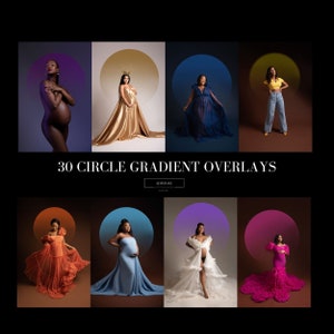 Circle Gradient Overlays: Maternity & Portrait Photography (PNG)