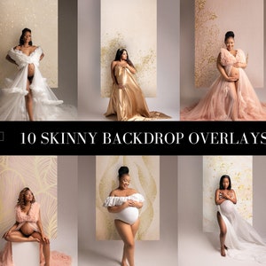 Neutral Gold Maternity Canvas Backdrop Overlays (PNG Digital Download)