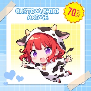 Custom Chibi Character, Chibi Anime, Chibi Pngtuber, Chibi Vtuber, Chibi PFP, Cute, Character Design for Stream, Twitch, YouTube & Facebook