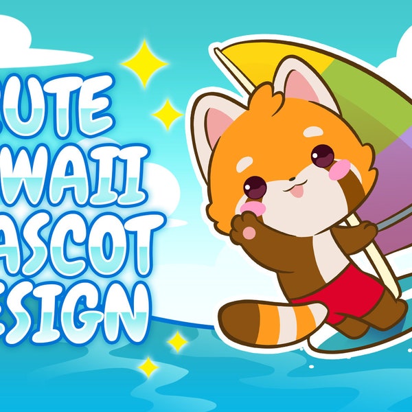 Custom Cute Kawaii Mascot | Custom logo | Cartoon logo | Kawaii Commission | Mascots | Mascot Logo | Kawaii | Cute | Chibi | Animal | Vector