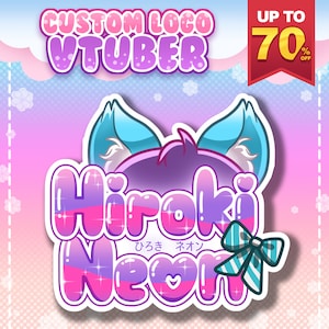 Custom Vtuber Logo, Custom Logo, Logo, Cute Logo, Vtuber, Pngtuber, Twitch, Emotes, Kawaii, Kawaii Logo, Streaming Logo, Streamer, Anime