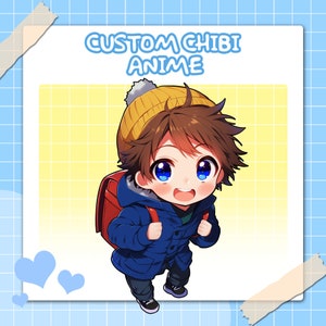 Custom Chibi Anime Character Design for Stream, Twitch, YouTube & Facebook Commission, Cute, Chibi, Avatar, Chibi Fanart, Chibi Commission