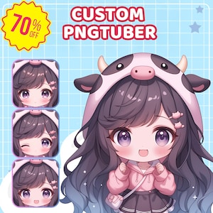 Custom Chibi Pngtuber Live2D Model, Pngtuber Character Design for Stream, Twitch, YouTube & Facebook Commission, Cute, Chibi, Avatar, PFP