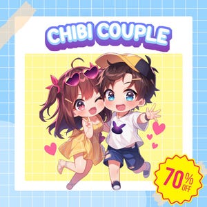 Custom Couple Chibi Anime Art, Personalized Chibi Characters & Fanart, Unique Chibi Logo Commission for PFP, Stream, Twitch, YouTube