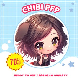 Custom Chibi PFP - Cute Anime Profile Picture Icon for Social Media, Discord & Twitch Avatar Art, Anime, Pngtuber, Vtuber, Icon, Cute