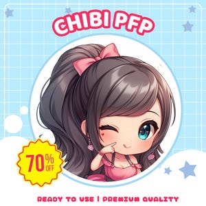 Custom Chibi PFP, Profile Picture, Profile Icon, Icons, PFP art, Avatar, Discord, Twitch, Social Media, Anime Character, Chibi, Cute, Art