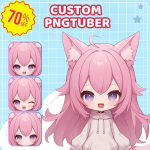 Custom Chibi Pngtuber Live2D Model, Pngtuber Character Design for Stream, Twitch, YouTube & Facebook Commission, Cute, Chibi, Avatar