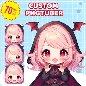 Custom Chibi Pngtuber Live2D Model, Chibi Pngtuber Character Design for Stream, Twitch, YouTube & Facebook Commission, Cute, Chibi, Avatar