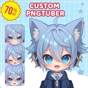 Aangepast Chibi pngtuber Live2D-model, pngtuber-personageontwerp voor stream, Twitch, YouTube & Facebook Commission, schattig, Chibi, avatar