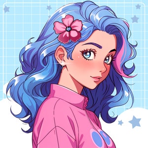 Aangepaste PBB, profielfoto, profielpictogram, pictogrammen, PBB-kunst, Avatar, Discord, Twitch, sociale media, Anime-personage, Chibi, Schattig, Kunst
