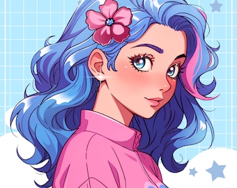 Custom PFP, Profile Picture, Profile Icon, Icons, PFP art, Avatar, Discord, Twitch, Social Media, Anime Character, Chibi, Cute, Art