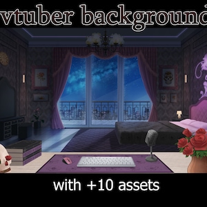 Goth Vampire Vtuber Room Background with Assets (Digital Download)