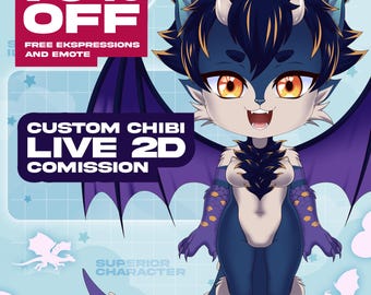 Custom Chibi Vtuber 2D Art Commission: streaming-items