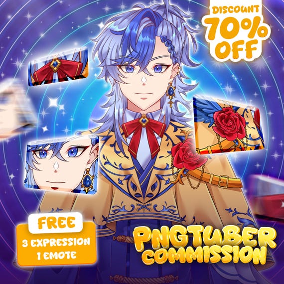Custom Anime PNGTuber Model: Streaming Avatar Commission