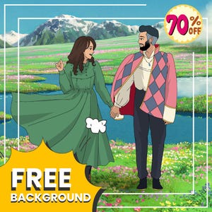 Custom Ghibli Style Portraits, Family Ghibli Portraits, Turn you into a Ghibli character, Ghibli Gift, gift for him, Anime Potrait