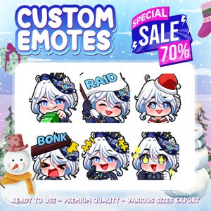 Emote Twitch personalizzate per il tuo streaming, emote chibi carino Vtuber, emote animate, emote calcio, emote animali, emote anime, emote sub
