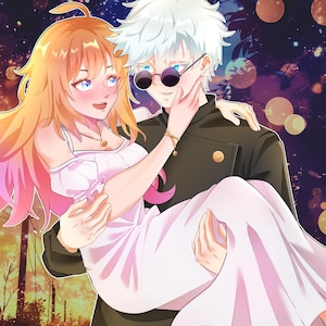 Custom Anime Commission, Valentine's Day gift, Couple Potrait, Anime Portrait, Best Fathers day gift, Anime from photo, Father day gift