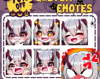 Aangepaste twitch-emotes voor je stream, schattige chibi-emote van Vtuber, geanimeerde emotes, kick-emote, halloween, anime-emote, sub-emotes