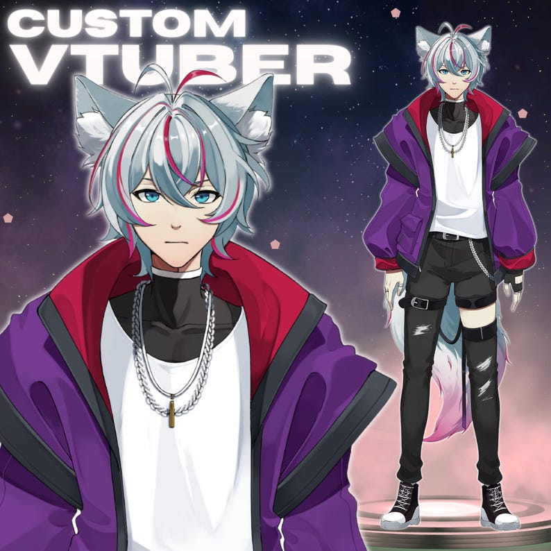 Eigenes Vtuber Model Live2d Auftragsarbeit | Vtuber Objekt | Vtuber weiblich & männlich | Vtuber Modell | Anime Kunst | Pngtuber | Vtuber Model Kommision Bild 8