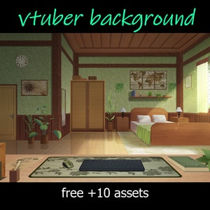 Vtuber Background Twitch Overlay Package | Cottagecore Aesthetic Room Background for vtuber, Youtube Stream | Vtuber Assets | Vtuber Room