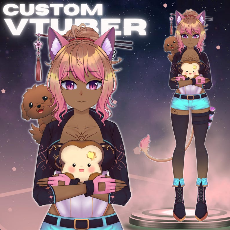 Eigenes Vtuber Model Live2d Auftragsarbeit | Vtuber Objekt | Vtuber weiblich & männlich | Vtuber Modell | Anime Kunst | Pngtuber | Vtuber Model Kommision Bild 10