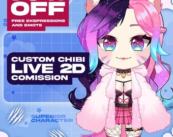 Custom Chibi Vtuber Commission: Anime Art, Vtuber Assets