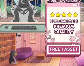 Animated Cozy Room Vtuber Background: Looped Stream Overlay