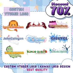Custom Cute Animated VTuber Logo, Animated Logo Text, Twitch or Kick Streamer, Watermark, vtuber logo, twitch logo, custom logo, gaming logo