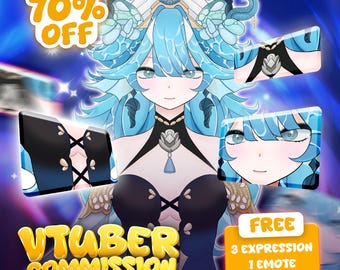 Modelo Vtuber personalizado Live2d por encargo / Activo Vtuber / Vtuber femenino y masculino / Modelo Vtuber / Arte Anime / Pngtuber / Modelo Vtuber por encargo