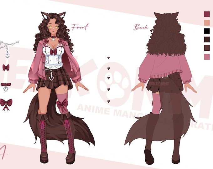 Custom Original Digital Character Design Sheet | Custom Request Character Sheet | Original Character | Anime Character Design