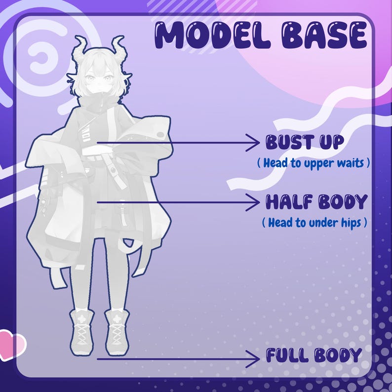 Choose the perfect VTuber model that fits your needs and budget ♡
This listing offers flexible VTuber model options—from simple bust-up to full body—so you can start streaming with a design that matches your style and goals.
Each model is drawn in a cute anime style with clean details and expressive features, perfect for Live2D avatar use ✦