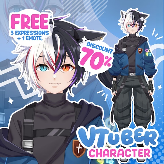 Custom Vtuber Model Live2d Commission | Vtuber Commission | Pngtuber | Vtuber male & female  | Vtuber model  | Vtuber Assets | Fully Rigged
