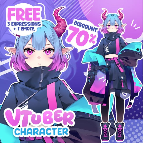 Custom Vtuber Model Live2d Commission | Vtuber | Pngtuber | Vtuber male & female  | Vtuber model | Anime | Vtuber Assets