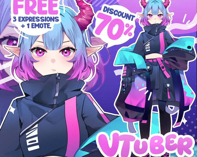 Featured listing image: Custom Vtuber Model Live2d Commission | Vtuber Commission | Pngtuber | Vtuber male & female  | Vtuber model  | Vtuber Assets | Fully Rigged