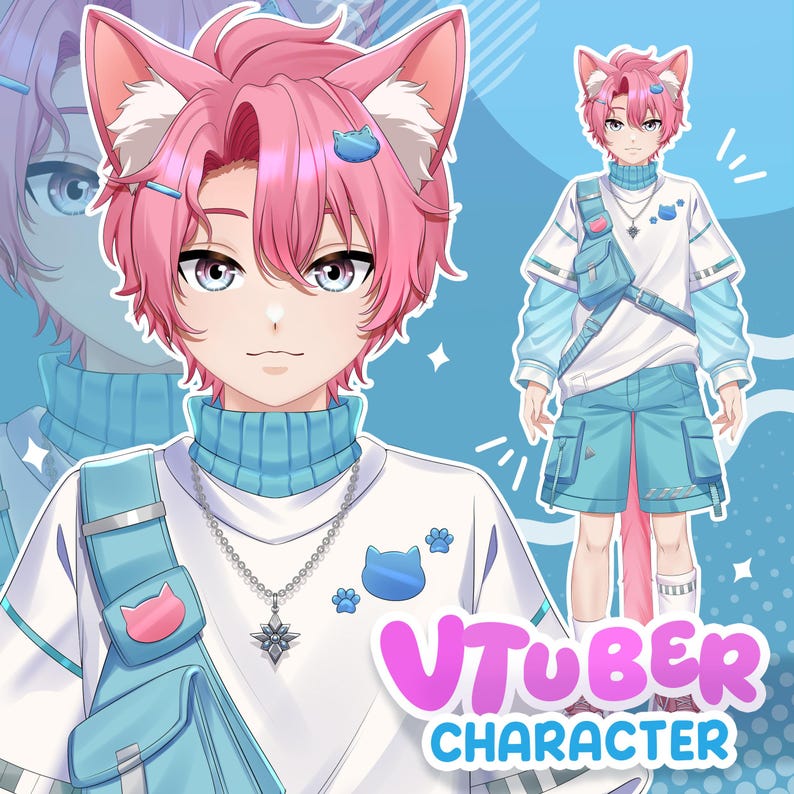 Create your own adorable VTuber with a soft and charming anime style ♡
This VTuber design features a cute neko-inspired character with gentle colors, expressive eyes, and a clean modern outfit—perfect for streamers who want a friendly and approachable look.
Designed to feel warm, cozy, and engaging, this avatar is ideal for building a strong connection with your audience ✦
