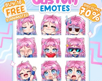 Emotes personalizados | Emotes adhesivos | Emotes Vtuber | Emotes de animales domésticos | Emotes | Emotes de Twitch | Emotes Kick | YCH