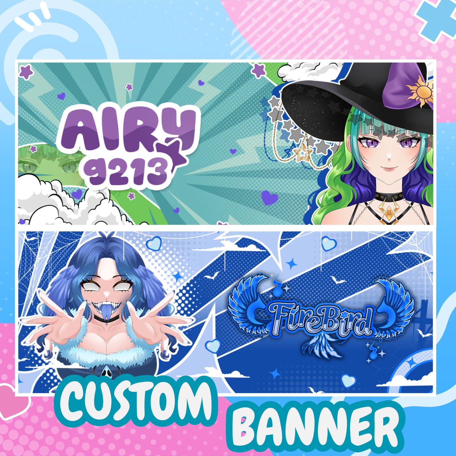 Custom Banner | Custom Chibi Cute Banner | Header | Twitch Banner ...