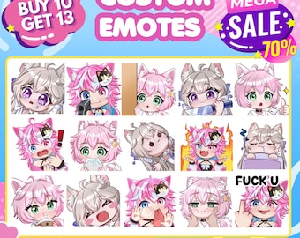 Custom Sub Emotes | Stiker Emotes | Vtuber emotes | Pet animal emotes | Anime emote | Animal Emotes | Twitch Emotes | Kick Emotes | YCH